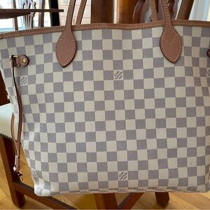 AUTHENTIC Louis Vuitton Neverfull MM Damier Azur